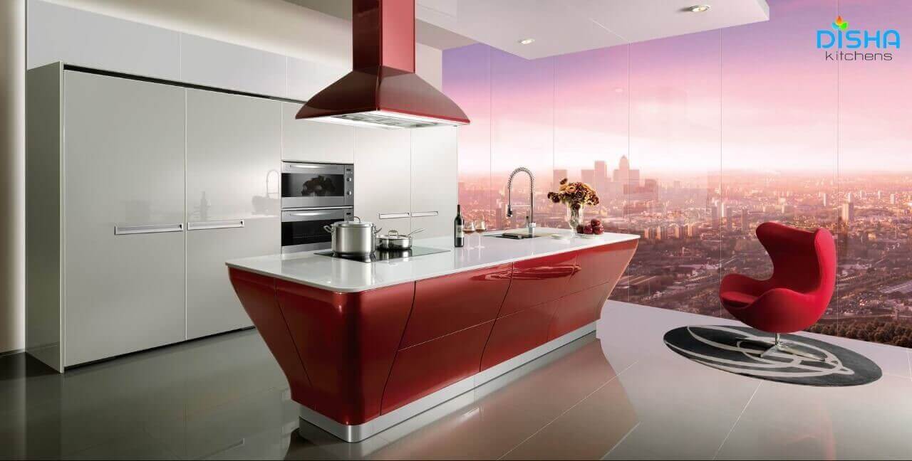 Red Modular Kitchen